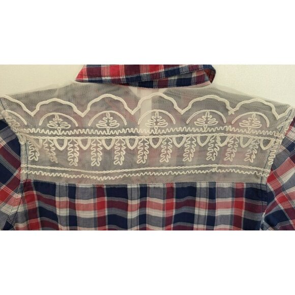 Aeropostale Plaid Button Down Long Sleeve XS Cowgirl Rodeo Rockabilly Country - Picture 4 of 9